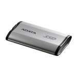 Imagen del disco duro externo ADATA SD810 con capacidad de 1TB, USB Tipo C y USB 3.2 Gen 2x2 en colores negro y plata. SKU: SD810-1000G-CSG