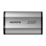 Disco duro externo ADATA SD810 con 2 TB, conector USB Tipo C y USB 3.2 Gen 2x2 en color negro y plata. SKU: SD810-2000G-CSG