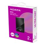 El disco duro externo ADATA SE920 con tecnología Thunderbolt, capacidad de 2 TB, compatibilidad USB Tipo C 3.2 Gen 2 (3.1 Gen 2), en color negro. SKU SE920-2TCBK.