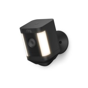 Cámara de seguridad Ring Spotlight Cam Plus Battery con resolución 1920 x 1080 píxeles, para montaje en techo o pared. SKU: 8SB1S2-BEU0