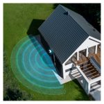 Cámara de seguridad IP Ring Spotlight Cam Pro Wired para exterior, resolución 1920 x 1080 píxeles, montaje en techo o pared. SKU: 8SC1S9-BEU3