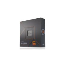 Procesador AMD Ryzen 5 7600X con velocidad de 4,7 GHz, 32 MB L3 y SKU 100-100000593WOF en su caja