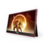 Imagen del monitor portátil AOC 16G3 de 15.6 pulgadas, pantalla TFT 1920 x 1080 pixeles, colores negro y rojo, SKU 16G3