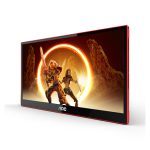 Imagen del monitor portátil AOC 16G3 de 15.6 pulgadas, pantalla TFT 1920 x 1080 pixeles, colores negro y rojo, SKU 16G3