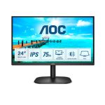 Monitor AOC B2 de 23.8 pulgadas con resolución Full HD 1920 x 1080, modelo 24B2XD, color negro
