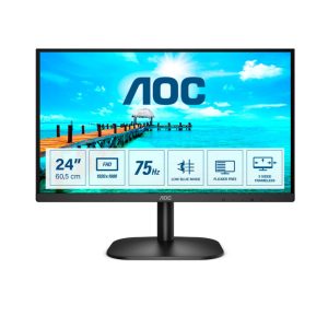 AOC B2 24B2XDM pantalla para PC de 60.5 cm (23.8 pulgadas) con resolución 1920 x 1080 Pixeles Full HD, color negro. Modelo 24B2XDM