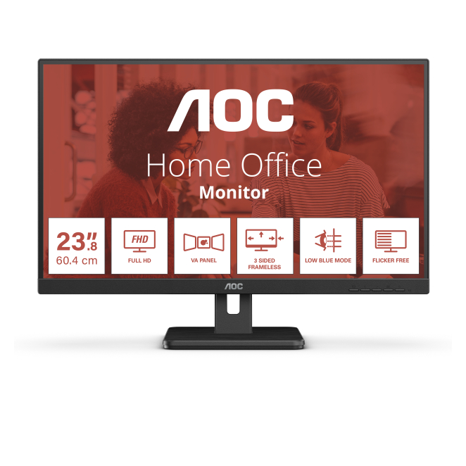 Aoc 24e3um Monitor AOC 24E3UM de 24 pulgadas con resolución 1920 x 1080 píxeles en Full HD y color negro
