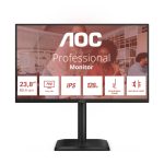 AOC 24E4U pantalla para PC de 60.5 cm, 1920 x 1080 píxeles, Full HD, color Negro, SKU 24E4U