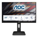 Monitor AOC P1 modelo 24P1 de 24 pulgadas con resolución Full HD 1920 x 1080 Pixeles, color negro, ideal para PC