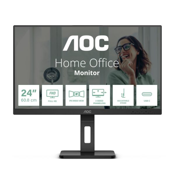 AOC 24P3CV LED display de 60,5 cm (23.8 pulgadas), resolución 1920 x 1080 Pixeles Full HD, color negro, 24P3CV