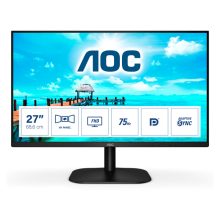 Monitor LED AOC B2 modelo 27B2QAM de 27 pulgadas con resolución Full HD 1920 x 1080 píxeles en color negro. SKU: 27B2QAM