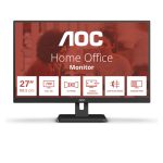 Monitor AOC 27E3UM de 27 pulgadas con resolución Full HD de 1920 x 1080 píxeles, color negro