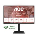 Monitor AOC 27E4U de 27 pulgadas con resolución 1920 x 1080 Pixeles, pantalla Full HD LED en color negro, SKU 27E4U