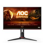 Pantalla para PC AOC 27G2SPU/BK de 27 pulgadas, resolución Full HD 1920 x 1080 píxeles, color negro y rojo, SKU 27G2SPU/BK