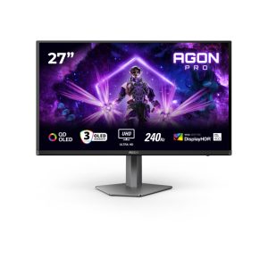 Monitor AOC G2 AG276UZD de 26.5 pulgadas con resolución 3840 x 2160 pixeles, 4K Ultra HD, tecnología OLED en color negro, SKU AG276UZD
