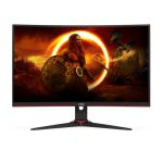 Monitor AOC G2 C24G2AE/BK de 23.6 pulgadas, resolución 1920 x 1080 Pixeles, Full HD, LED, en color negro y rojo, C24G2AE/BK