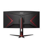 Monitor AOC G2 CU34G2X/BK, pantalla LED de 34 pulgadas con resolución Quad HD 3440 x 1440 pixeles en colores negro y rojo, SKU CU34G2X/BK