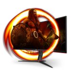 Monitor AOC G2 CU34G2X/BK, pantalla LED de 34 pulgadas con resolución Quad HD 3440 x 1440 pixeles en colores negro y rojo, SKU CU34G2X/BK