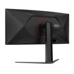 Imagen del monitor AOC G4 CU34G4Z de 34 pulgadas con resolución 3440 x 1440 pixeles y tecnología Wide Quad HD LED, SKU CU34G4Z, en colores negro y rojo