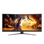 Imagen del monitor AOC G4 CU34G4Z de 34 pulgadas con resolución 3440 x 1440 pixeles y tecnología Wide Quad HD LED, SKU CU34G4Z, en colores negro y rojo