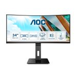 Monitor AOC P2 CU34P2A LED de 34 pulgadas con resolución 3440 x 1440 Pixeles Quad HD en color negro, SKU CU34P2A