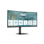 Monitor AOC V5 CU34V5C/BK, pantalla LED de 34 pulgadas, resolución 3440 x 1440 Pixeles Wide Quad HD, color negro, CU34V5C/BK