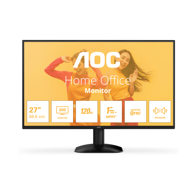 AOC Monitor 27 Pulgadas Quad HD Q27B35S3 AOC B3 Q27B35S3 pantalla para PC de 27 pulgadas con resolución 2560 x 1440 Pixeles Quad HD LED en color negro, SKU Q27B35S3