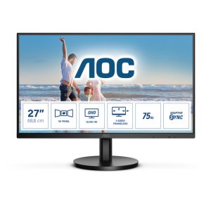 Monitor AOC Q27B3MA con pantalla LED de 27 pulgadas, resolución 2560 x 1440 píxeles, Quad HD en color negro