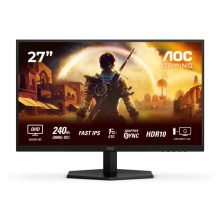 Imagen del monitor AOC G4 Q27G42ZE de 27 pulgadas con resolución 2560 x 1440 Pixeles Quad HD y diseño en colores Negro y Rojo. SKU: Q27G42ZE