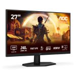 Imagen del monitor AOC G4 Q27G42ZE de 27 pulgadas con resolución 2560 x 1440 Pixeles Quad HD y diseño en colores Negro y Rojo. SKU: Q27G42ZE