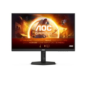 Monitor LED AOC Q27G4X de 27 pulgadas, resolución 2560 x 1440 Pixeles, color Negro