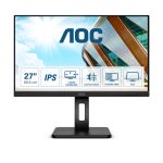 Monitor AOC P2 Q27P2Q de 27 pulgadas con resolución 2560 x 1440 pixeles, color negro, ideal para trabajos de alta precisión y entretenimiento en Quad HD. Modelo Q27P2Q.