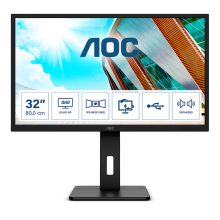 AOC P2 Q32P2, pantalla para PC de 31.5 pulgadas, resolución 2560 x 1440 pixeles, tecnología LED, color negro, modelo Q32P2