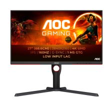 AOC G3 U27G3X/BK, pantalla para PC de 68,6 cm (27 pulgadas), resolución 3840 x 2160 pixeles, 4K Ultra HD, tecnología LED, colores Negro y Rojo, modelo U27G3X/BK