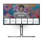 Monitor AOC U3 de 27 pulgadas con resolución 3840 x 2160 píxeles 4K Ultra HD, modelo U27U3CV, en color negro