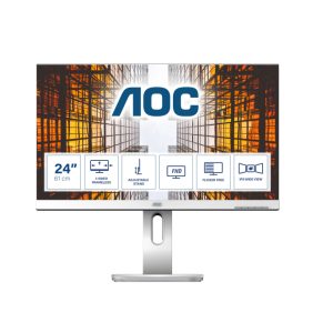 Monitor AOC P1 de 24 pulgadas con resolución WUXGA 1920 x 1200 píxeles, tecnología LED y color gris. SKU X24P1/GR
