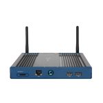 AOPEN Chromebox Commercial azul y gris con 32 GB de almacenamiento y conectividad Wifi. SKU 91.DED00.GE10.