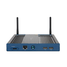 AOPEN Chromebox Commercial azul y gris con 32 GB de almacenamiento y conectividad Wifi. SKU 91.DED00.GE10.