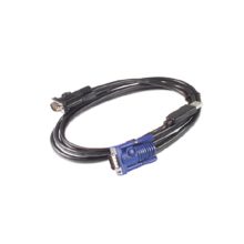 Cable KVM APC AP5257 en color negro de 3,66 metros, ideal para video, teclado y ratón. SKU: AP5257