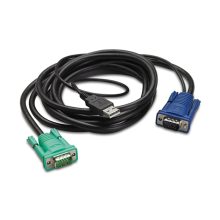Cable KVM APC AP5822 de 3.66 metros en color negro para video, teclado y ratón, SKU AP5822