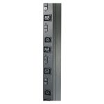 APC Rack PDU Basic Zero U, unidad de distribución de energía con 9 salidas AC, diseño 0U y color negro. SKU: AP7555A.