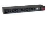 Unidad de distribución de energía negra APC Rack PDU, metered, 1U, 16A, 208/230V, con (8) C13 - SKU AP7821