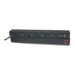 Unidad de distribución de energía APC Basic Rack 1.8kVA PDU en color negro. SKU: AP9562.