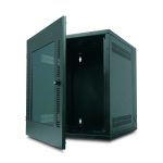 Bastidor de pared APC NetShelter WX con puerta de vidrio 13U, color negro. SKU: AR100