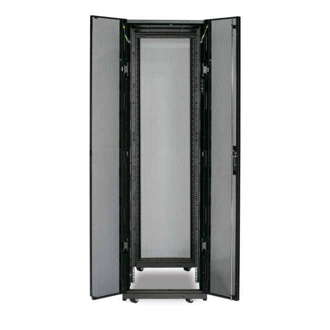 APC Armario Rack 42U Independiente Negro para Centros de Datos Armario rack independiente de 42U marca APC en color negro, SKU AR3100X609. Ideal para centros de datos con alta capacidad de almacenamiento de equipos.