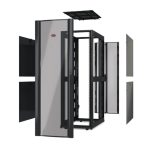 Imagen del APC NetShelter SX 42U, un rack o bastidor independiente negro ideal para centros de datos y servidores. SKU: AR3150X617
