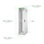 Vista detallada del APC AR3307W2, un armario rack independiente de 48U en color blanco, ideal para centros de datos y servidores. SKU AR3307W2.