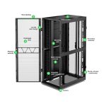 Imagen del armario rack APC AR3340B2 en color blanco, con 52U de capacidad y ventilación optimizada. SKU: AR3340B2