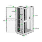 Imagen del armario rack APC AR3340W2 de 52 unidades en color blanco, ideal para centros de procesamiento de datos. SKU: AR3340W2