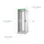 Imagen del armario rack APC AR3340W2 de 52 unidades en color blanco, ideal para centros de procesamiento de datos. SKU: AR3340W2